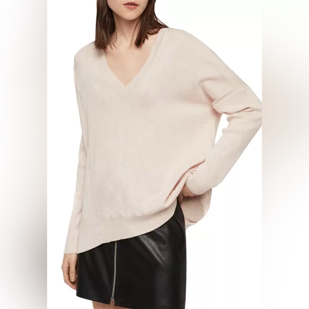 NWT ALLSAINTS ALDA PANEL V-NECK SWEATER SIZE LARGE